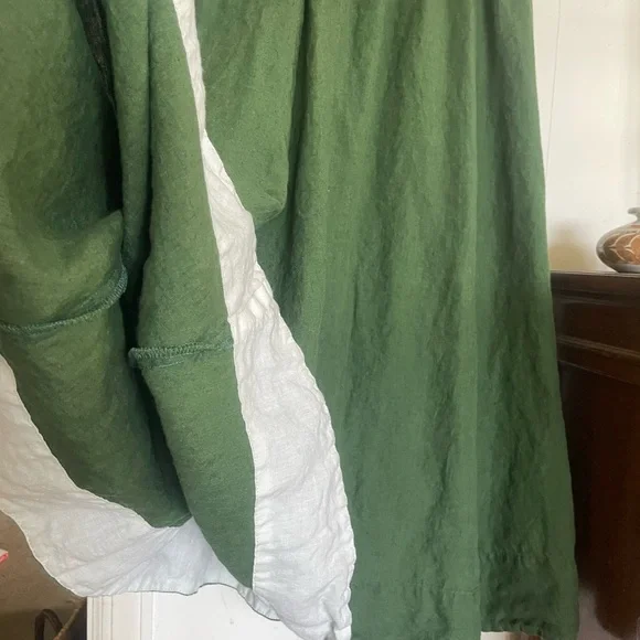 Son de Flor Dark green linen dress - Picture 6 of 7